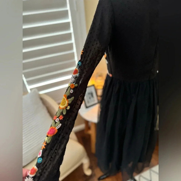 ModCloth | Folklore Embroidered Long Sleeve Dress - Size S - Picture 5 of 8